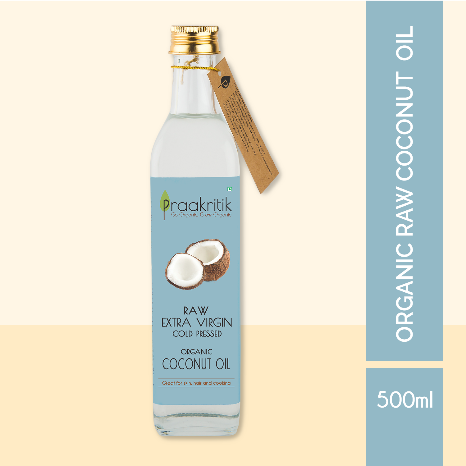 Organic Cold Pressed Coconut Oil Extra Virgin | 500 ml | Praakritik